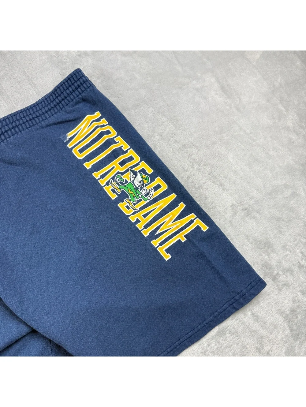 Vintage Notre Dame Fighting Irish Shorts Mens L Navy Made USA College 90s NCAA